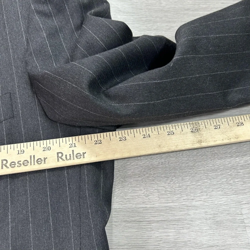 Vintage‎ Hickey Freeman Suit Jacket Mens 44 Wool Pinstripe Double Breasted USA